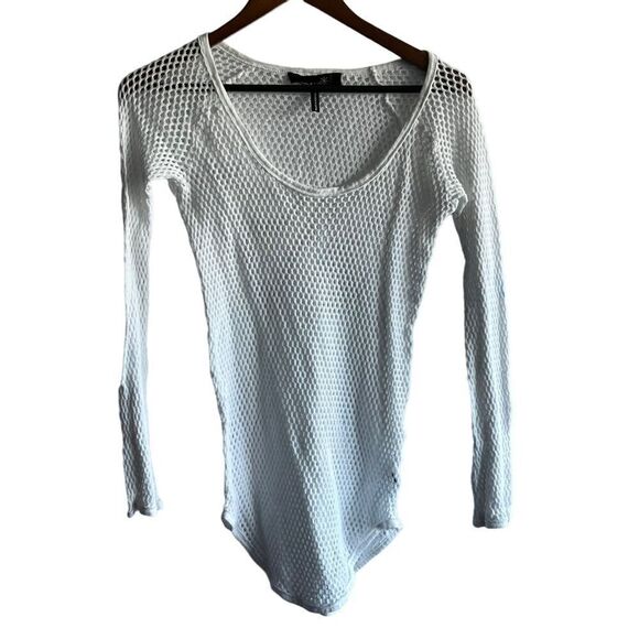 Women's Isabel Marant White Crochet Knit Long Sleeve Top - Picture 1 of 5